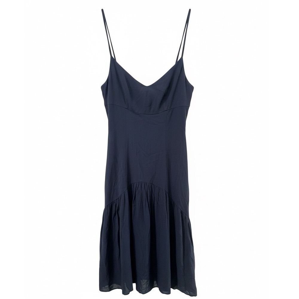 Reformation Women's Dress Midi Fit and Flare Navy Blue Viscose Size 0